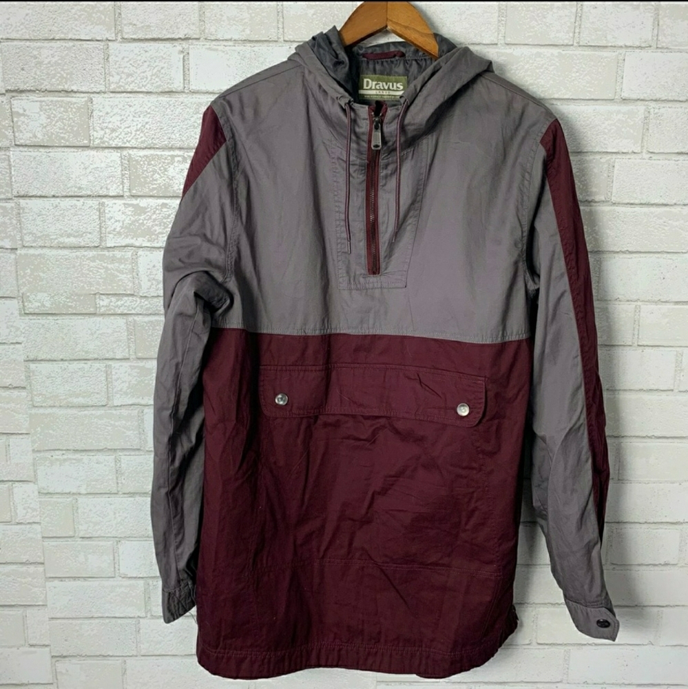 Dravus pullover jacket kangaroo pocket snaps hood